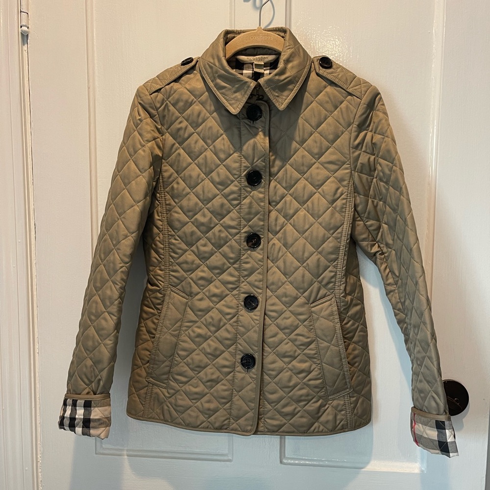 LADIES BURBERRY BRIT QUILTED COAT